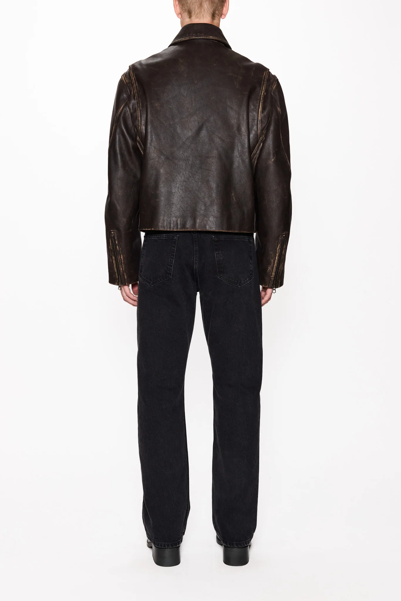 Boxy Leather Jacket - Image 3