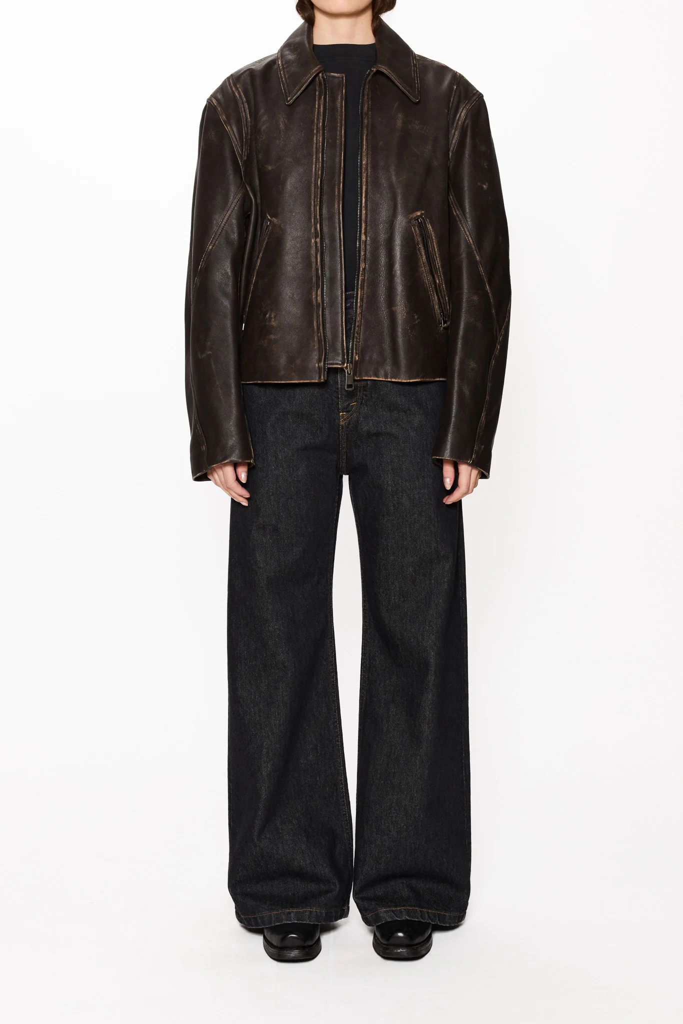 Boxy Leather Jacket - Image 5
