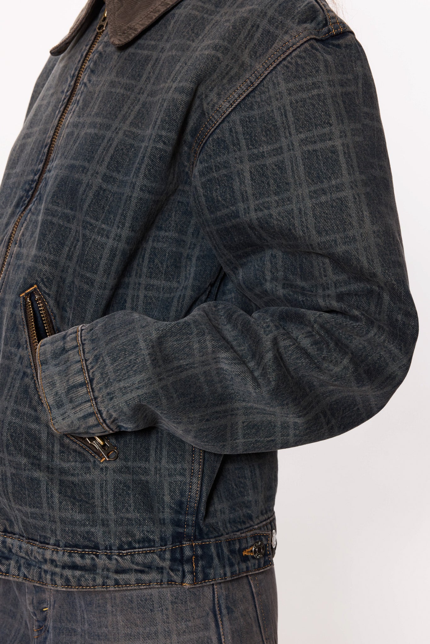 Zip-Up Denim Jacket - Image 7